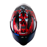Casco Shaft 596 Tiamat Negro Rojo Visor Iridium Azul